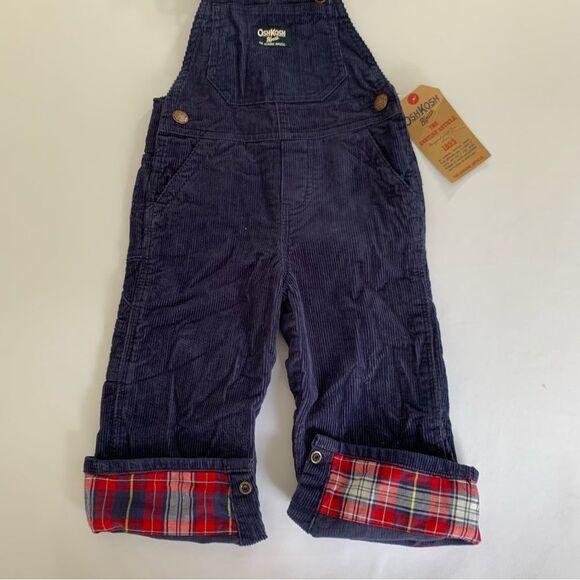 NWT OshKosh B'Gosh Corduroy Overalls Baby 18 Months Navy Blue Soft Classic Play - Picture 6 of 11